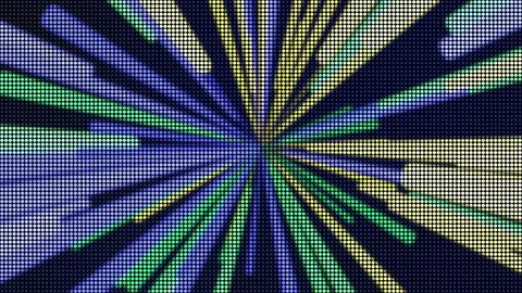 Radiating LED Light Lines Yellow Green Blue Background Stock Illustration