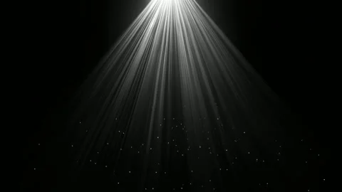 Radiating light beams and floating dust particles on black background abstr.. Stock Footage 342040915