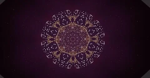 Radiating light pattern in plexus design over hypnotizing waves background. Stock Illustration