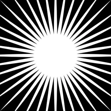Radiating lines starburst pattern. Radial rays, beams. Stock Illustration