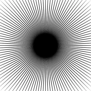 Radiating lines starburst pattern. Radial rays, beams. Stock Illustration