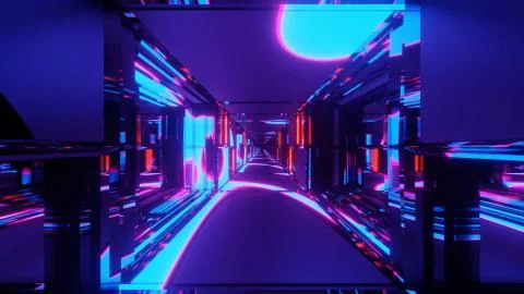 Radiating Reflection of Intense Light Beam 4k uhd 3d illustration background Illustrazione stock
