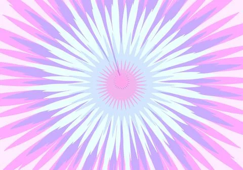 Radiating starburst pattern in pastel pink, blue, and purple hues. Stock Illustration