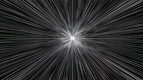 Radiating white light lines on black background abstract backdrop seamless lo Stock-Footage 342041429