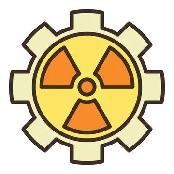 Radiation and Cog Wheel vector colored icon or design element Stock Illustration