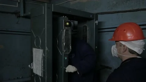 Radiation check at the work shift at the Chernobyl nuclear power plant Stock-Footage 194709182