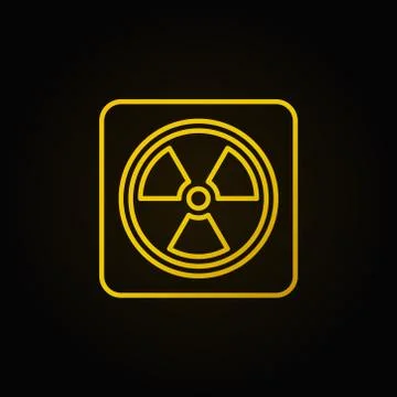 Radiation concept linear yellow icon Stock Illustration