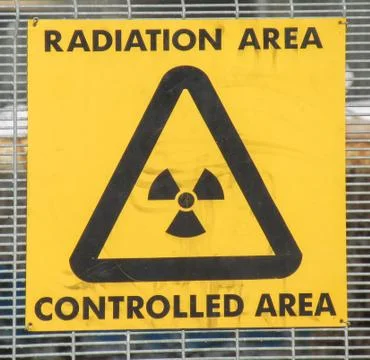 Radiation controlled area warning sign Stock Photos