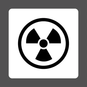 Radiation Danger Rounded Square Button Stock Illustration