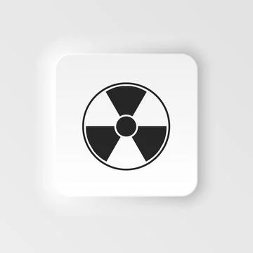 Radiation, danger, sign. Bioengineering neumorphic style vector icon Stock Illustration