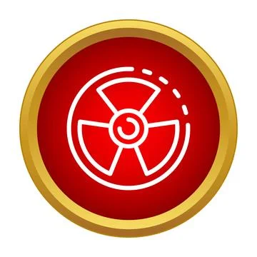 Radiation danger warning symbol on red background Illustrazione stock