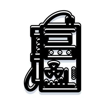 Radiation detector device for measuring atomic energy Stock Illustration