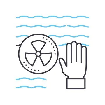 Radiation effect line icon, outline symbol, vector illustration, concept sign Stock Illustration