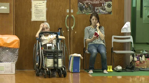 Radiation Evacuees Stock Footage 32167431