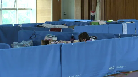 Radiation Evacuees Stock Footage 32167435