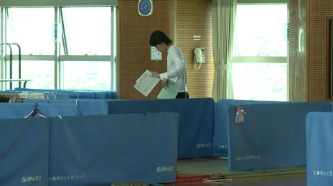 Radiation Evacuees Stock Footage 32167444