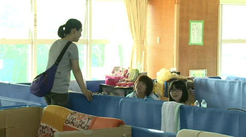 Radiation Evacuees Stock Footage 32167456