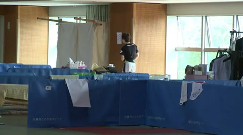 Radiation Evacuees Stock Footage 32167462