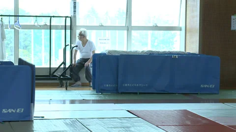 Radiation Evacuees Stock Footage 32167464