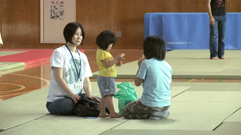 Radiation Evacuees Stock Footage 32167470