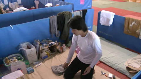 Radiation Evacuees Stock Footage 32167545