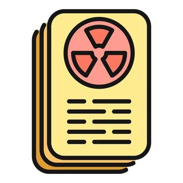 Radiation hazard document file nuclear energy icon Stockillustratie