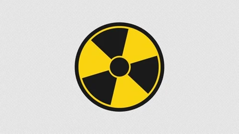 Radiation Hazard Symbol Rotating on White Background Stock-Footage 343183736
