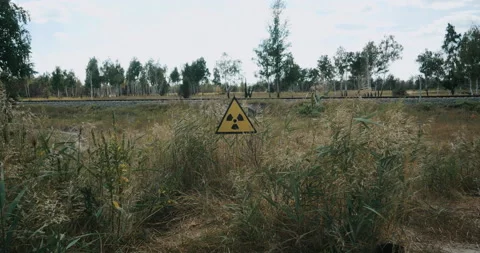 Radiation hazard warning sign Stock Footage 138993391