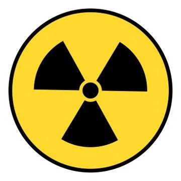 Radiation hazard warning symbol vector illustration - Yellow,black. Stock Illustration