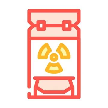 Radiation hazardous container radioactive pollution color icon vector illus.. Stock Illustration