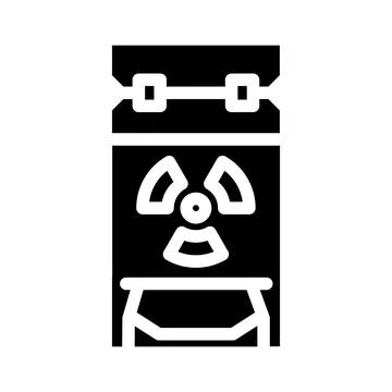 Radiation hazardous container radioactive pollution glyph icon vector illus.. Stock Illustration