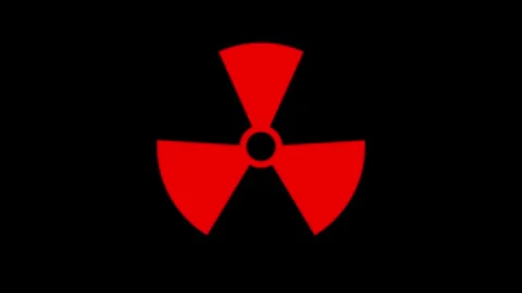 Radiation icon button animation with black background. Stock Footage 337466781