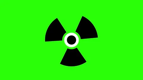 Radiation icon button animation with black background. Stock Footage 337466782