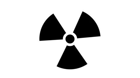 Radiation icon button animation with black background. Stock Footage 337466784