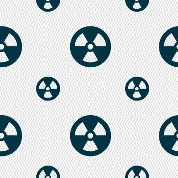 Radiation icon sign. Seamless pattern with geometric texture. Vector Stock Illustration