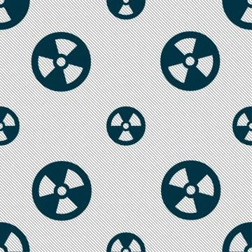 Radiation icon sign. Seamless pattern with geometric texture. Vector Stock Illustration