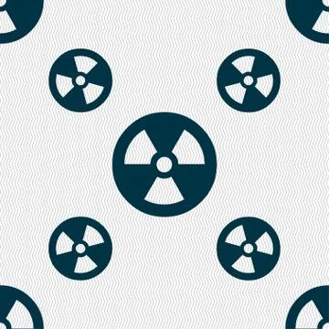 Radiation icon sign. Seamless pattern with geometric texture. Vector Illustrazione stock
