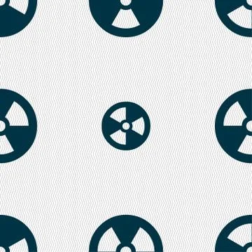Radiation icon sign. Seamless pattern with geometric texture. Vector Illustrazione stock