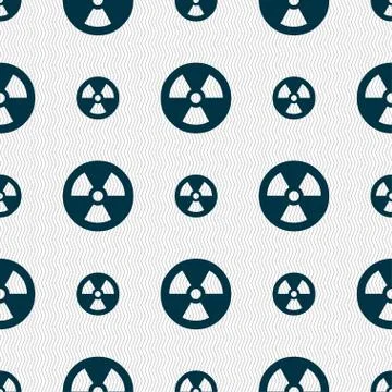 Radiation icon sign. Seamless pattern with geometric texture. Vector イラスト素材