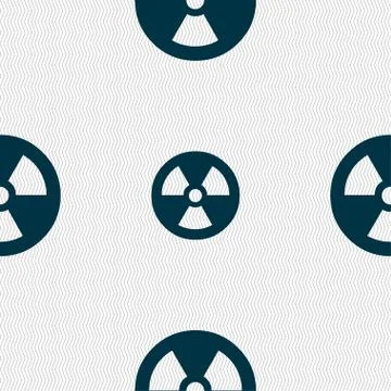 Radiation icon sign. Seamless pattern with geometric texture. Vector Stock Illustration