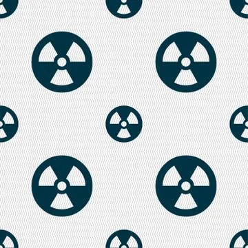 Radiation icon sign. Seamless pattern with geometric texture. Vector Stock Illustration