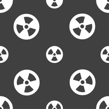 Radiation icon sign. Seamless pattern on a gray background. Vector 스톡 일러스트