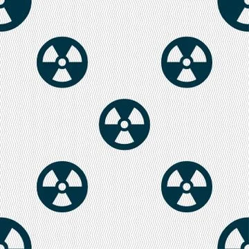 Radiation icon sign. Seamless pattern with geometric texture. Stock Illustration
