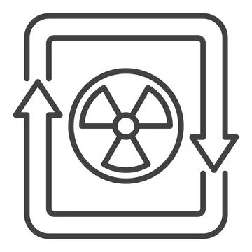 Radiation inside Arrows vector Nuclear Zone thin line icon or symbol Stock Illustration