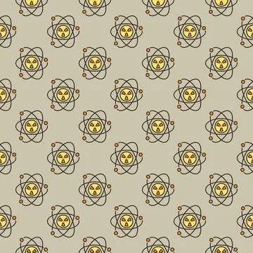 Radiation inside Atom vector colored seamless pattern Stockillustratie