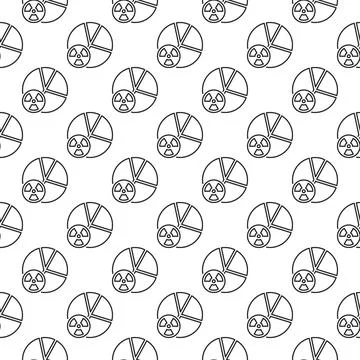Radiation Pie Chart vector seamless pattern in outline style 스톡 일러스트