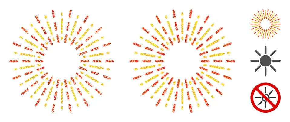 Radiation rays Mosaic Icon of Bumpy Elements Illustrazione stock