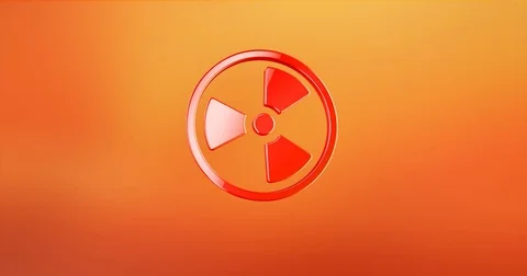 Radiation Red 3d Icon Stock Footage 69986362