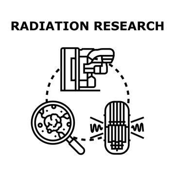 Radiation research process identifying cellular changes concept Stock Illustration