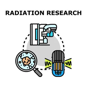 Radiation research process identifying cellular changes concept Stock Illustration